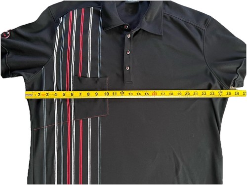 GALVIN GREEN Golf Polo Size 2XL Performance Black Striped Shirt K-Club Logo - Picture 8 of 9