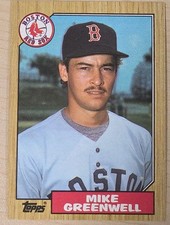 1987 Topps #259 Mike Greenwell Boston Red Sox Rookie Card. rookie card picture