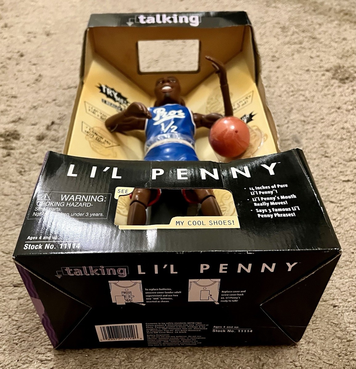 RARE New & Sealed 1997 Talking Lil Penny Anfernee Hardaway Figure