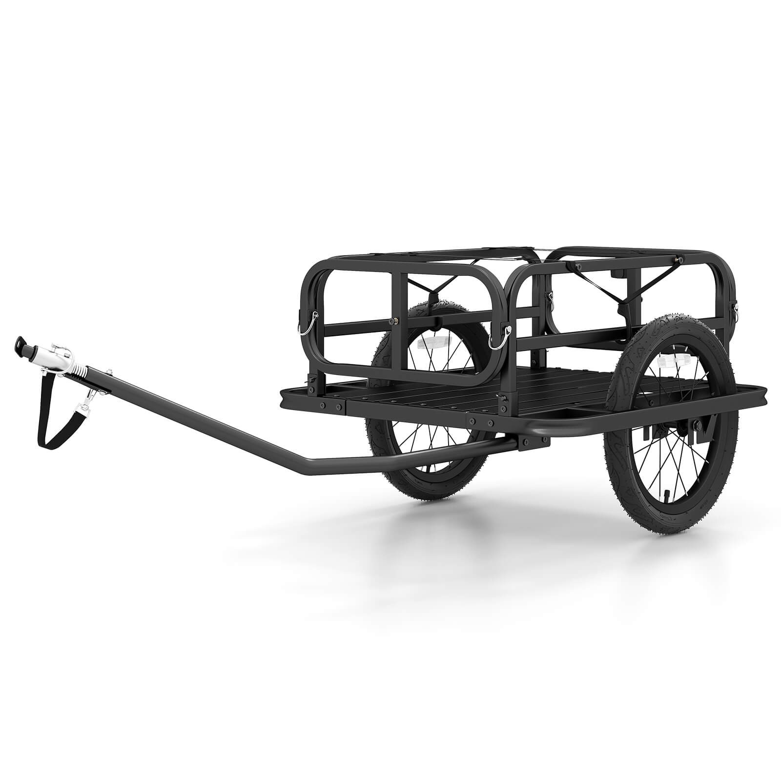 Bike Cargo Trailer, Heavy-Duty Bicycle Wagon Cart w/ Universal Hitch & 16&rdquo;Tires