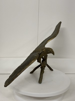 Große Vintage Messing Adler auf Ast Figur Statue 17,5'' Spannweite Mid Century