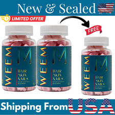 WEEM Hair Skin and Nails Gummies, Vegan biotin Vitamins, Healthy Hair- Pack of 3