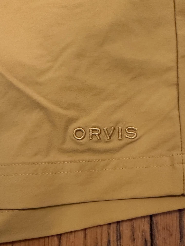 Orvis Shorts Mens 34 Yellow UPF 50 Quick Dry Hiking Fishing Outdoor Stretch - Image 2 of 4