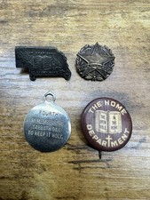 Rare Open Bible in Every Home Nebraska State Shape Pin Methodist Antique Church