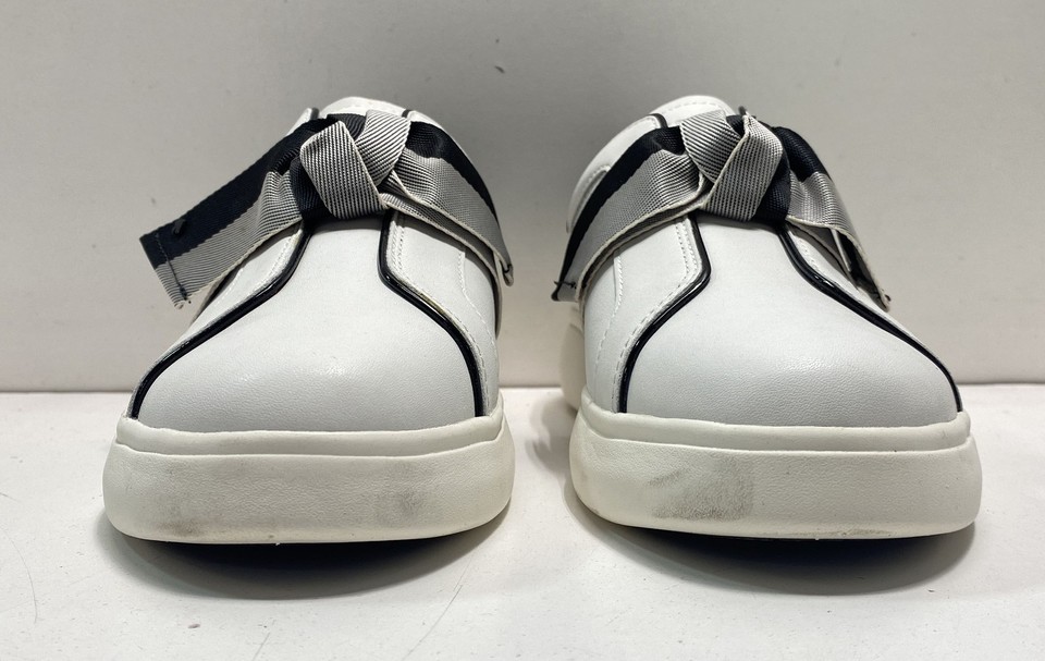 Kate Spade Lexi White Black Stripe Bow Low Top Sneakers Women's Size 7B ...