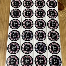 24pcs Thank You Stickers  1 inch Small Business for Decorate Envelopes Sealing