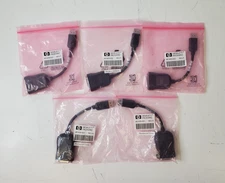 Lot of 5 HP DisplayPort to DVI Adapter (P/N: 481409-001 / 481409-002)