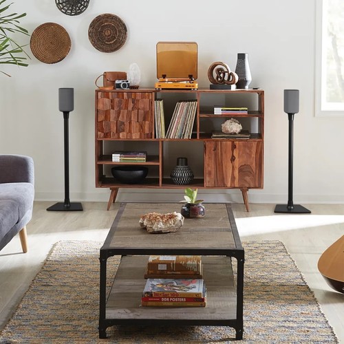 Sanus BSSU2 Black Universal Speaker Stands x Roku, Era 100, Samsung, Sony, Denon - Picture 4 of 12