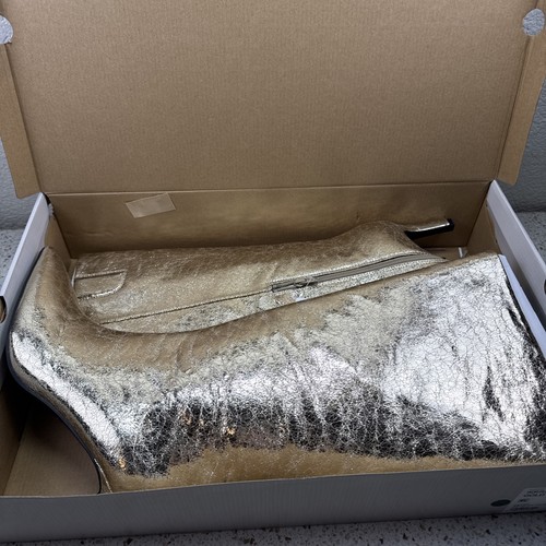 WORTHINGTON ANGENEHME GOLDFOLIE STILETTO KNIEHOHE STIEFEL - NEU MIT ETIKETT - GRÖSSE 11 M - Bild 7 von 8