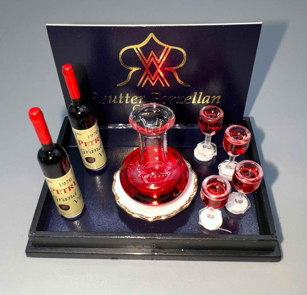 MINIATURE DOLLHOUSE 1:12 REUTTER WINE DECANTER SET - 1.757/8