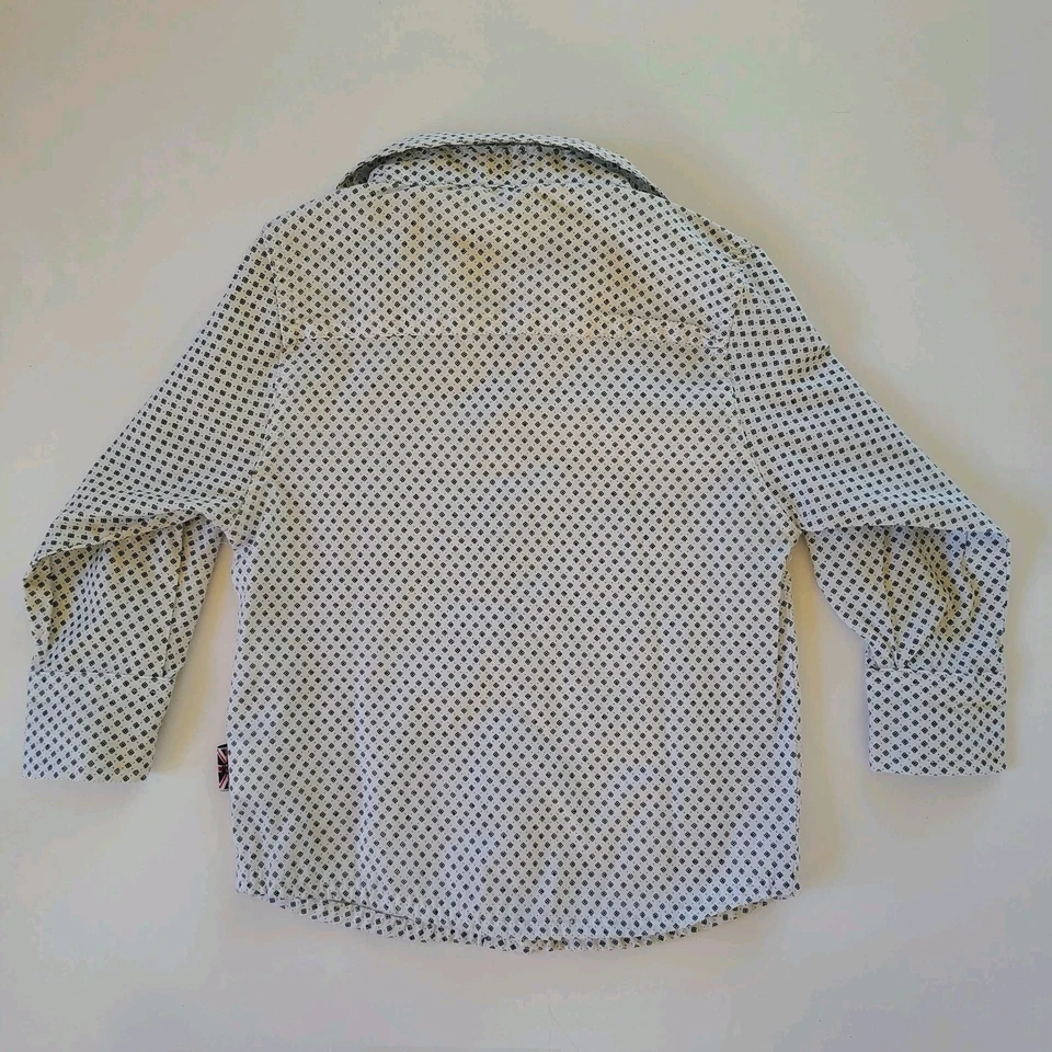 Camisa de vestir inglesa de lavandería para niños pequeños con botones talla 18M algodón dinero antiguo Foto 4 de 4