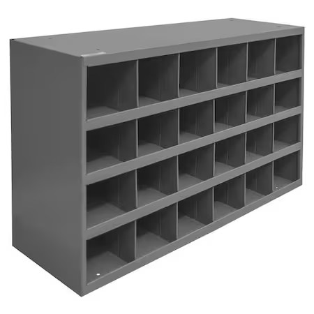 Durham Mfg 356-95 Pigeonhole Bin Unit, 33.75 In W X 12 In D X 23.875 In H, 24
