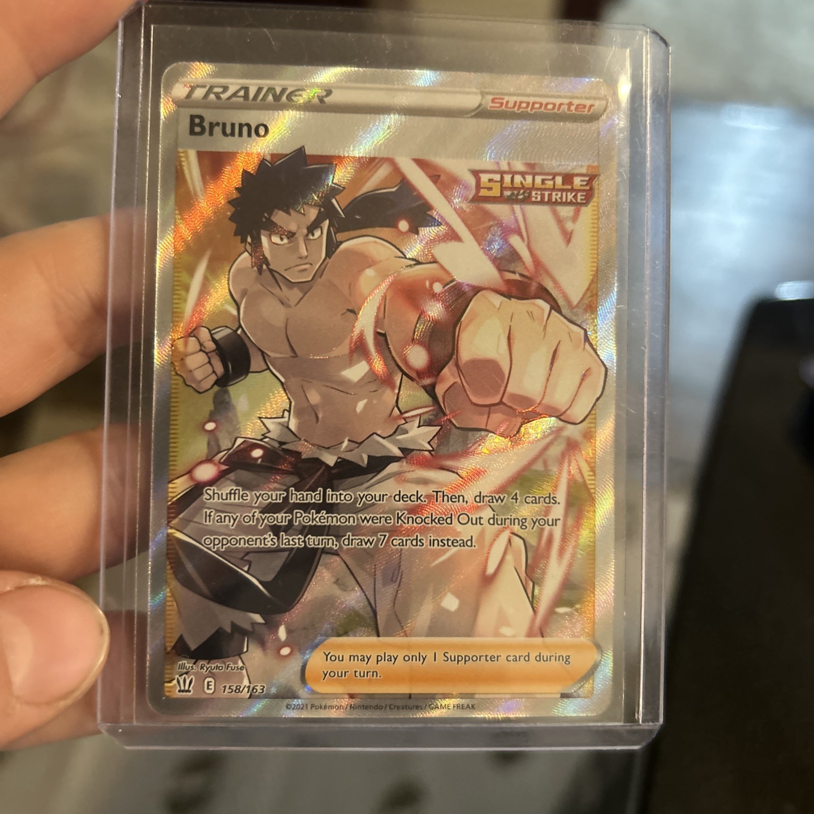 Bruno Full Art 158/163 Battle Styles Pokemon TCG SWSH05 Ultra Rare - NM