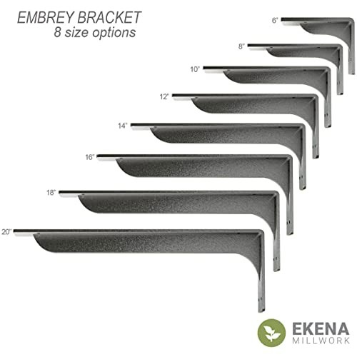 BKTM02X06X03EBPBL Steel Bracket Embrey 2"WX6"DX3 3/4"H Powder Coated Black - Picture 11 of 11