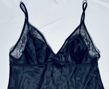Victoria's Secret Lace Trim Slip Dress Women's Medium Black NEW w Tags