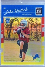 2016 Donruss Optic Jake Rudock Red and Yellow RC #118 Lions