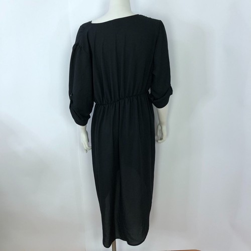 Torrid 1 Polyester Below Knee Short Sleeve High Low Dress Black MINT - Picture 14 of 17