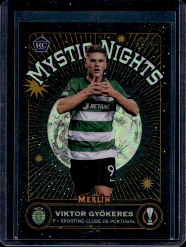 2023-24 Topps Chrome Merlin Viktor Gyokeres Mystic Nights RC Gold Refractor #/50