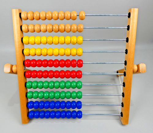 Holz Abakus Lernspielzeug - Zählen Perlen Mathe Lernen - (35 cm x 39 cm)