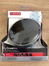  DELTA H2OKINETIC Fixed Shower Head 5 Sprays Matte Black 75568BL NEW