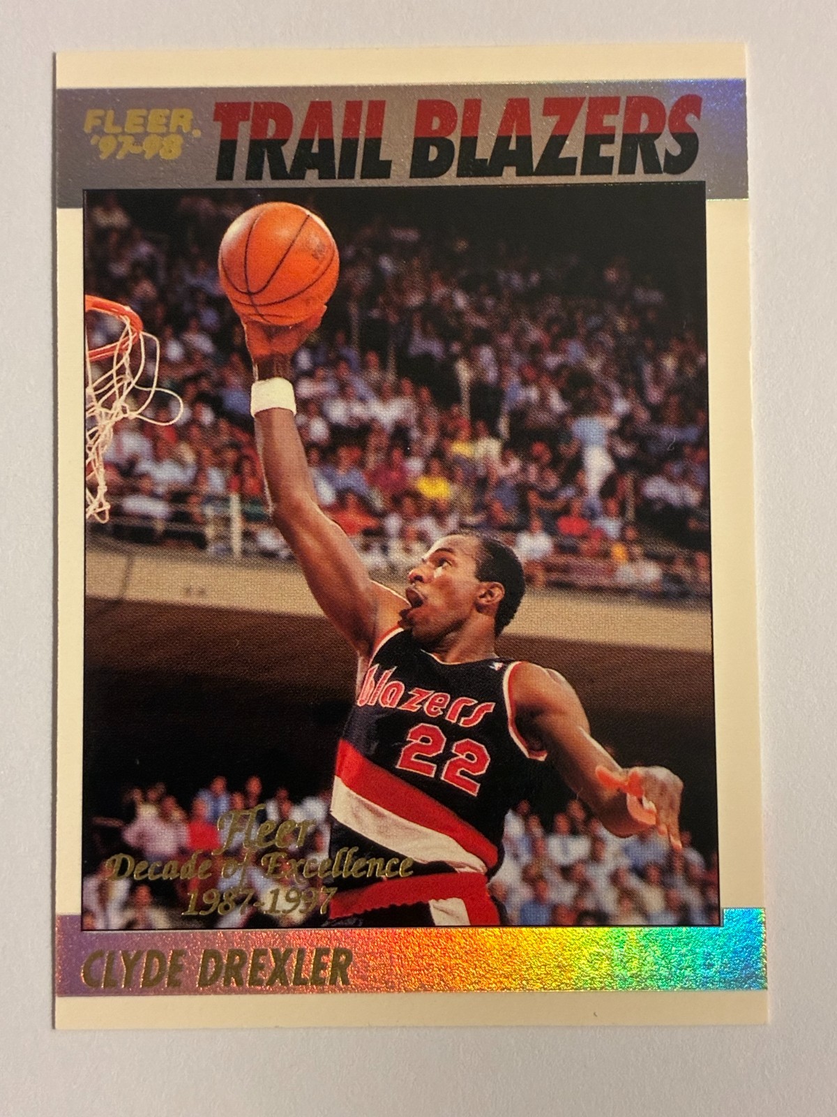 1996 Fleer Decade Of Excellence Rare Traditions Clyde Drexler Sharp Shape !