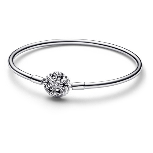 Pandora Moments Sparkling Snowflake Clasp Bangle 592286C01-17 for