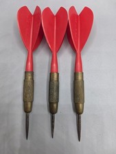 Vintage Brass Darts With Plastic Red Flights - 17g