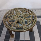 William Tonks & Sons Late Vintage Brass Trivet Three Legged Fireside Pot Holder