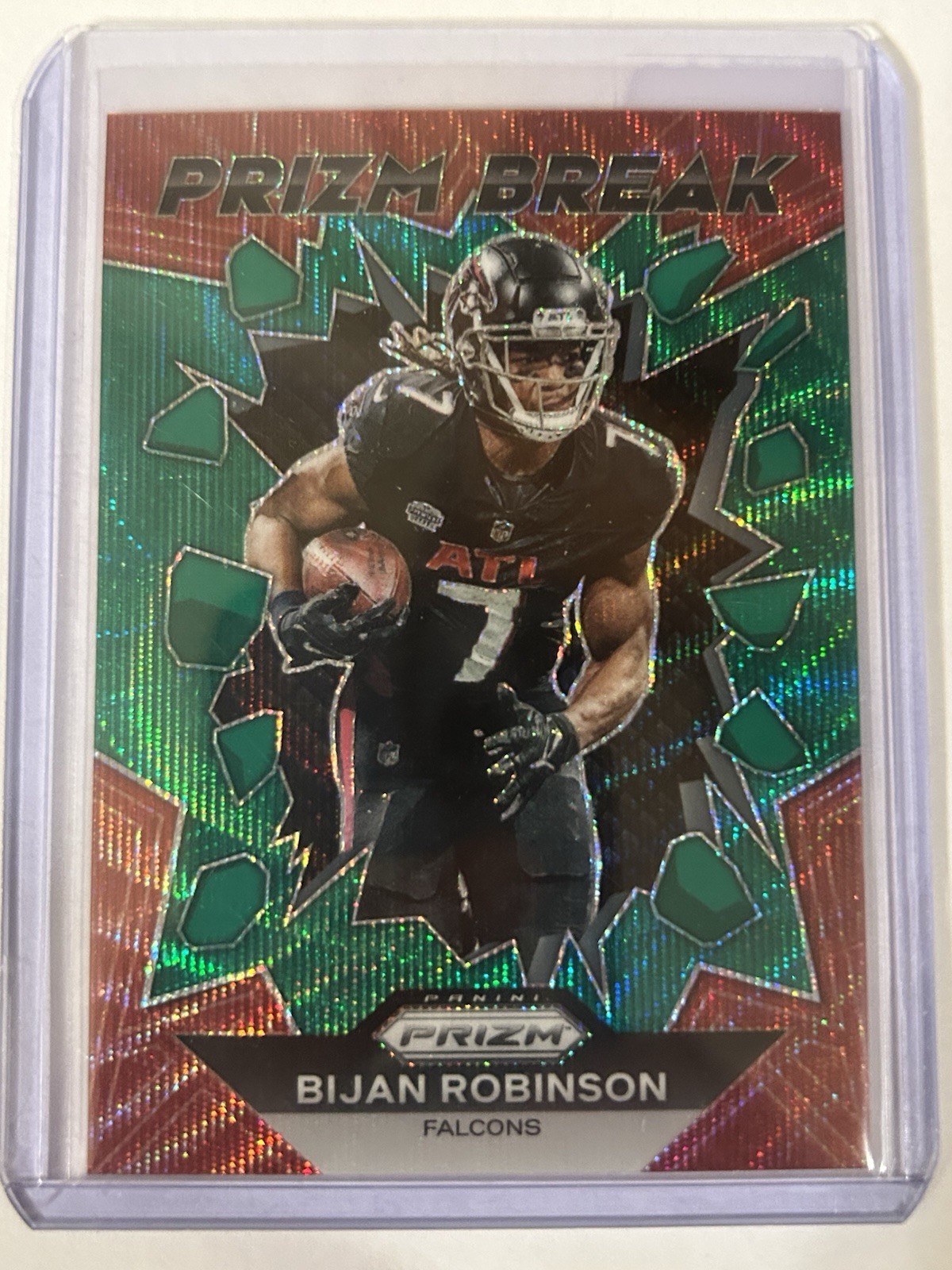 2023 Panini Prizm - Prizm Break Bijan Robinson #PB-8 Green Wave Prizm Rookie RC