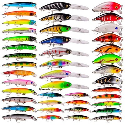 Fishing Lures Tackle Kits Hard Baits Minnow Pencil VIB Crankbaits Topwater Fl...