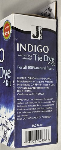 Jacquard Indigo Tie Dye Kit Natural Dye Method for 100% Fibers Makes 15+ Shirts - Picture 6 of 6