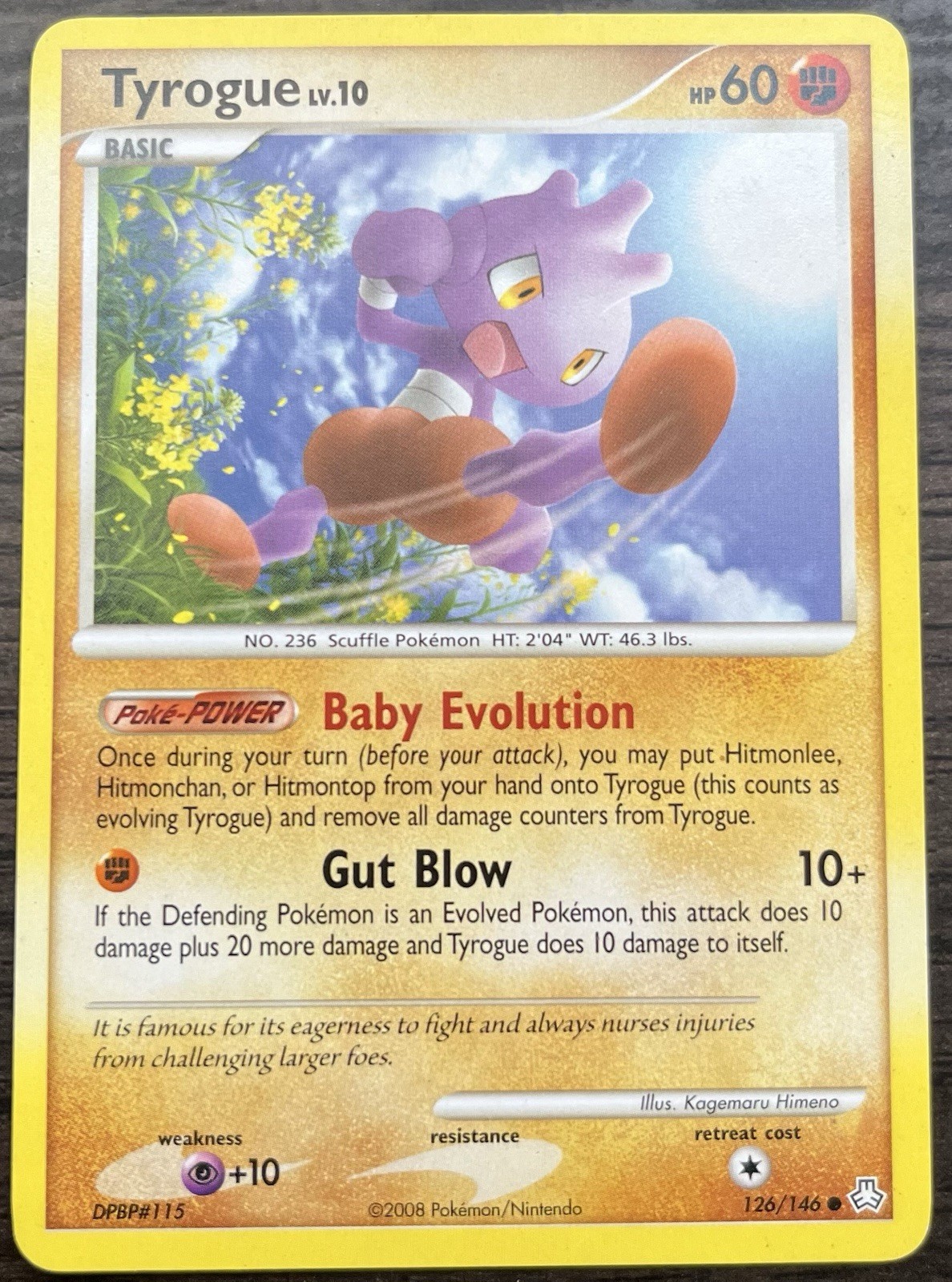 Tyrogue 126/146 Pokemon TCG Diamond & Pearl Legends Awakened Light Play LP