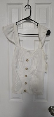 NWT Anthropologie size M knit tank top button closure