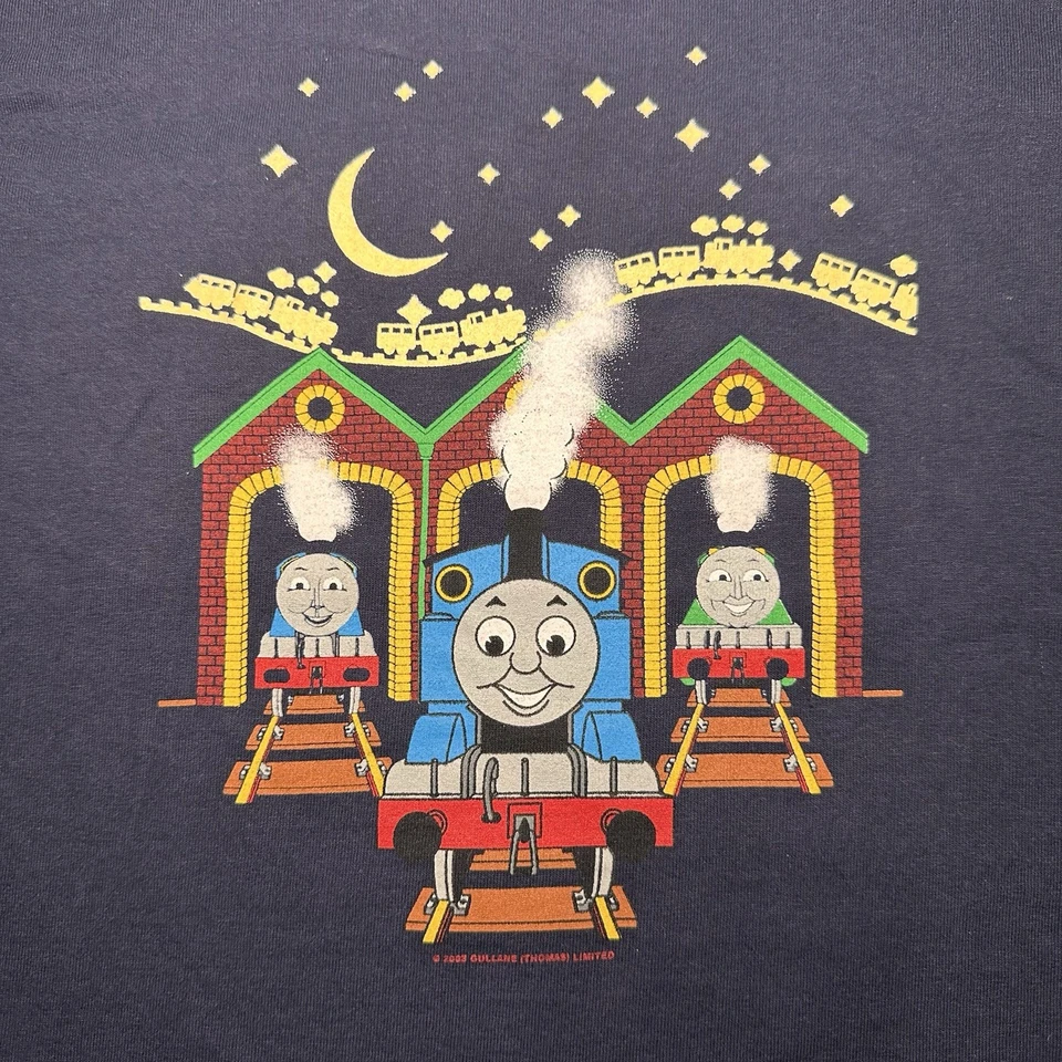 Vintage Y2K Thomas The Train Shirt Youth Size 7 Short Sleeve Blue - Image 3 of 4