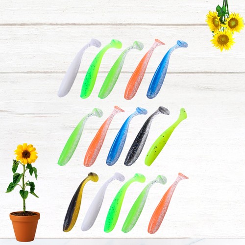 15pcs of One Bag 8cm/3.4g T Shape Tail Silicone Fish Shape Lure Bait Simulation - Picture 8 of 12