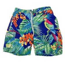 Polo Ralph Lauren Board Shorts Medium Mens Tropical Parrot Hawaiian Swim Trunks