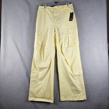 Wild Fable Cargo Pants Womens Medium Yellow 31" Inseam High Rise Wide Leg