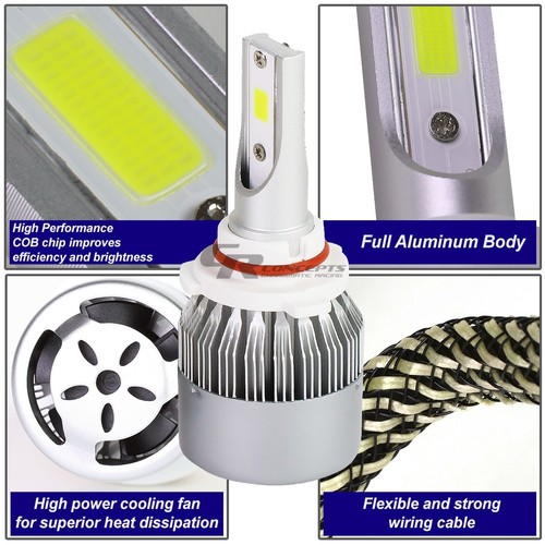 2 PIEZAS 6000K BLANCO LED 9005 EFICIENTE CALLE BOMBILLA + VENTILADOR DE REFRIGERACIÓN - Imagen 3 de 7