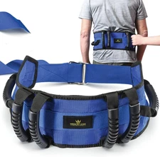 Gait Belts for Seniors Transfer Belt with 6 Handles, Release Metal Buckle, 56'' 