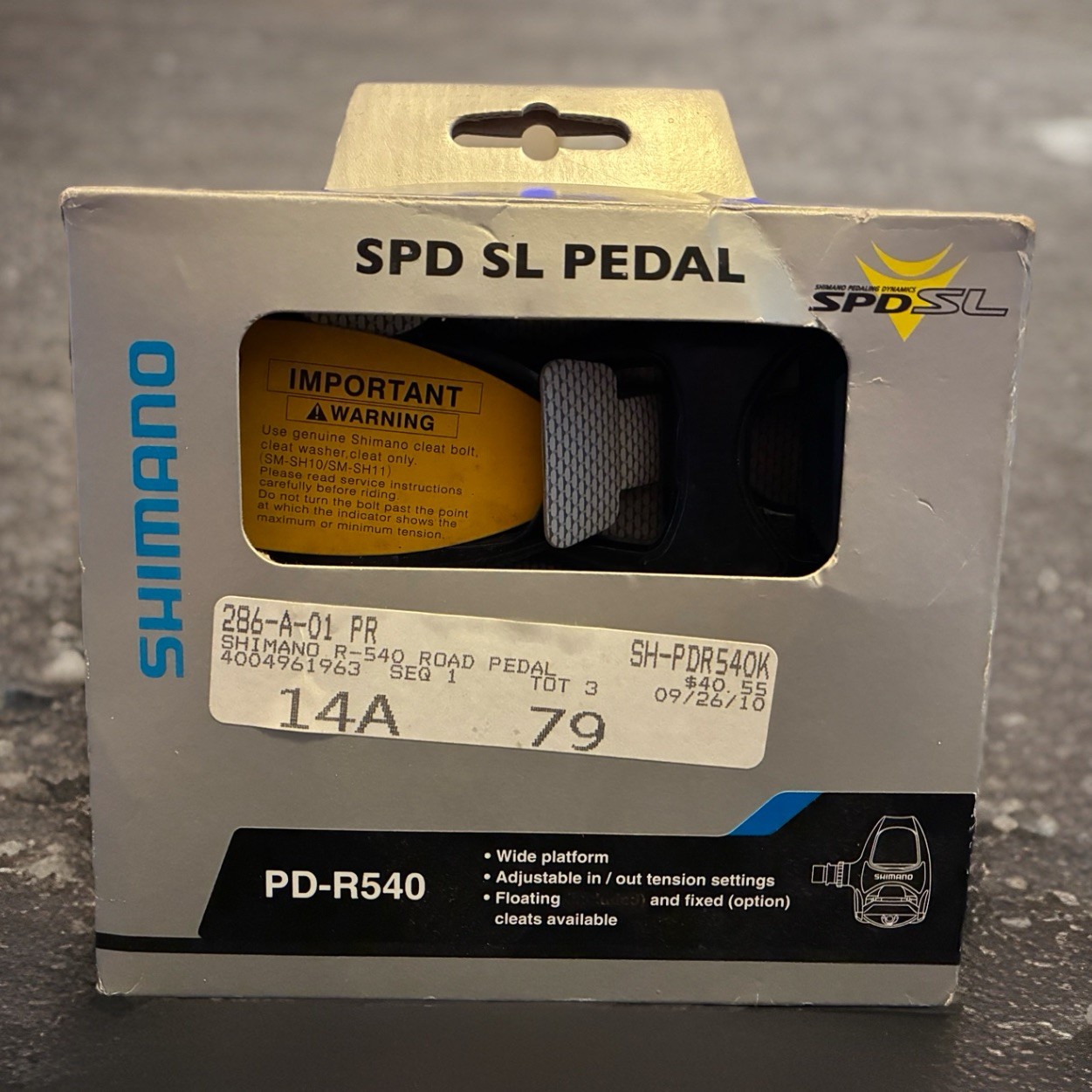 Shimano SPD-SL PD-R540 SPD-SL Road Bike Pedals Only