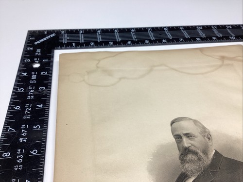 P1-2 Art Paper Etching Print Plate Photo President Benjamin Harrison Portrait - Picture 2 of 10