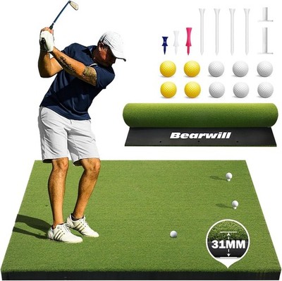 Bearwill Golf Mat 31mm, 5x4ft/5x5ft Golf Hitting Mats for Practice Outdoor Indoo