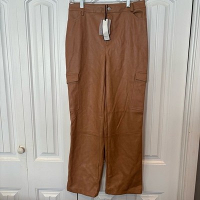 Bagatelle Tan Faux Leather Pants Size Medium