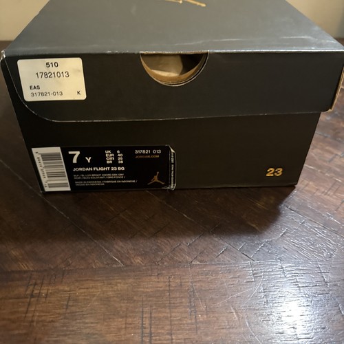 Jordan Flight 23 BG BLK/BL LGN-BRIGHT CNCRD-DRK GRY NOIR. BRAND NEW US SIZE 7 Y - Picture 6 of 7