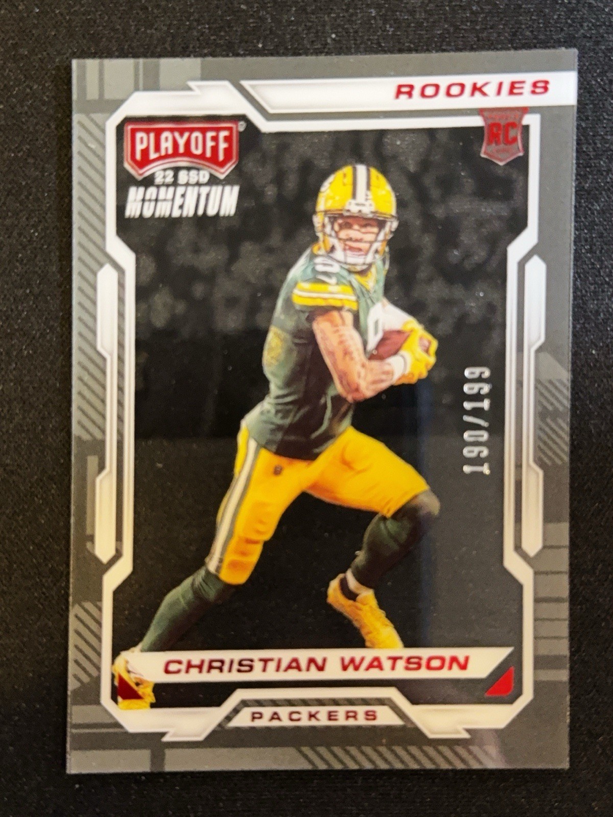 Christian Watson Panini Chronicles Playoff Momentum Rookies #PMR17 Red