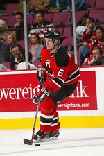 Dan McGillis New Jersey Devils skates at a preseason game v - Ice Hockey Photo