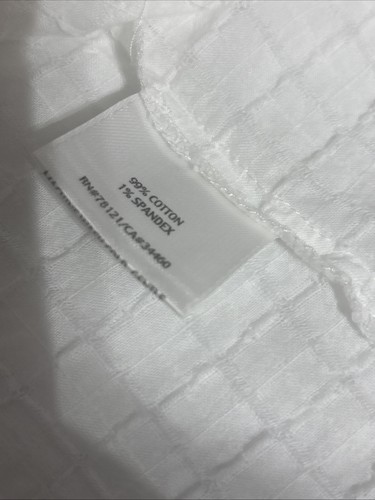 Eileen Fisher organic cotton blouse size Petite Small White waffle gauze button - Picture 6 of 9