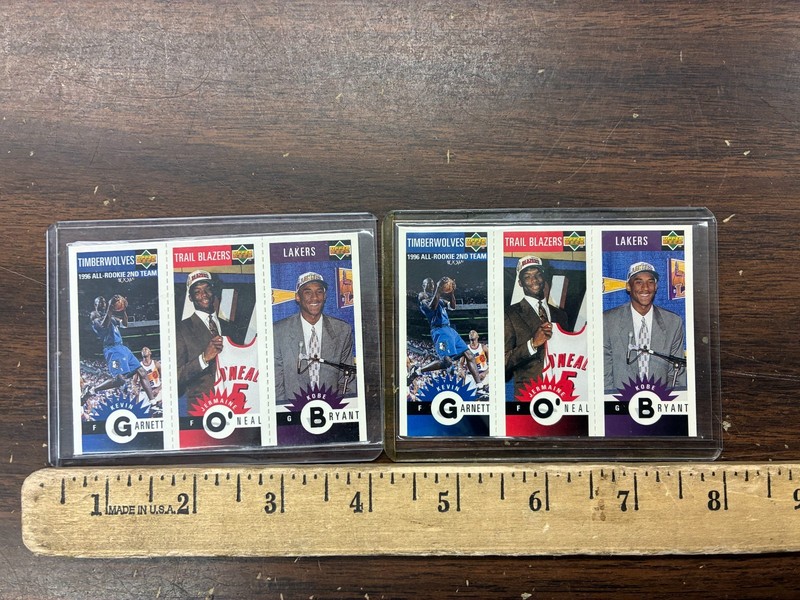lot of 2 1996 UD Collectors Choice Kobe Bryant/Kevin Garnett/Jermaine O'Neal RC