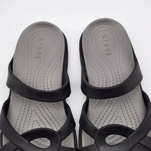 Crocs Size 6 Meleen Twist Black Casual Strappy Slip On Slides Sandals 202497 - Picture 4 of 7