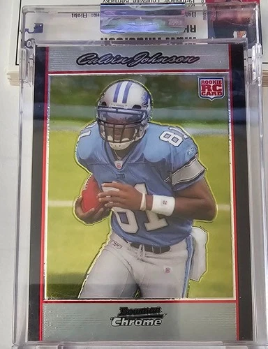 Calvin Johnson 2007 Bowman Chrome Uncirculated Encased RC BC75  0234/1079  L@@K